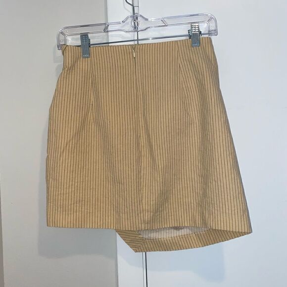 Zara Taupe ruched striped mini skirt size Small - Picture 8 of 11